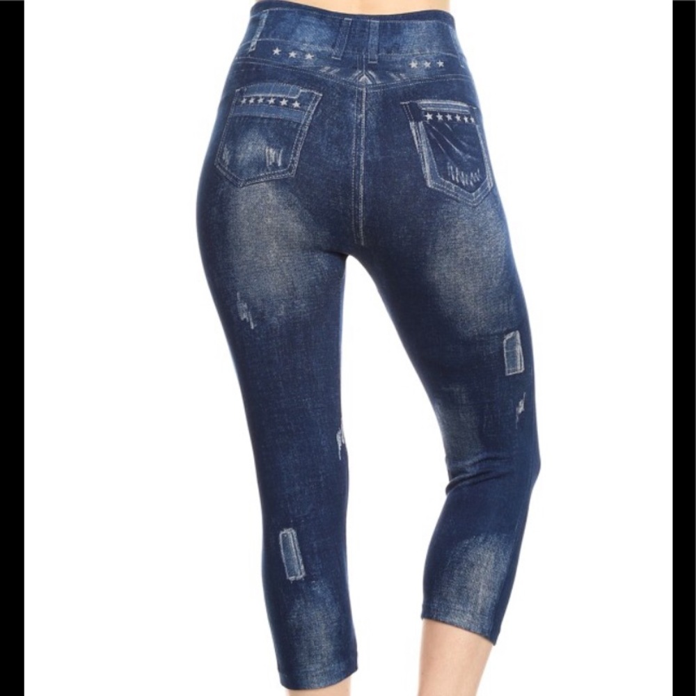 🌟Sale🌟Denim Printed Leggings - Picture 2 of 4